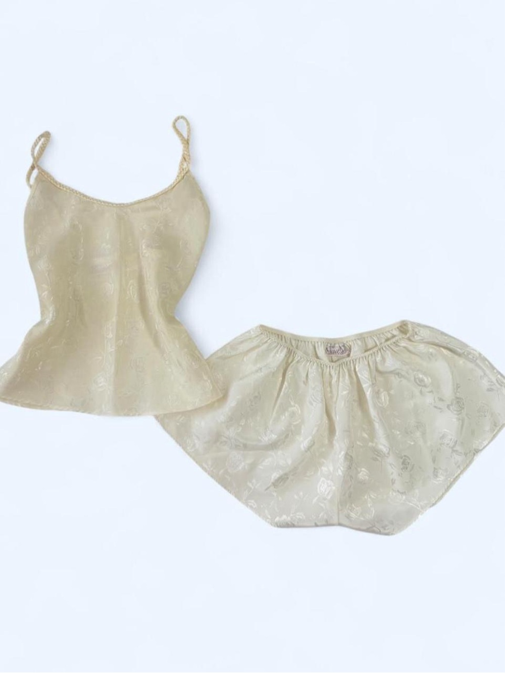 Light Cream Satin Camisole & Shorts Sleep Set